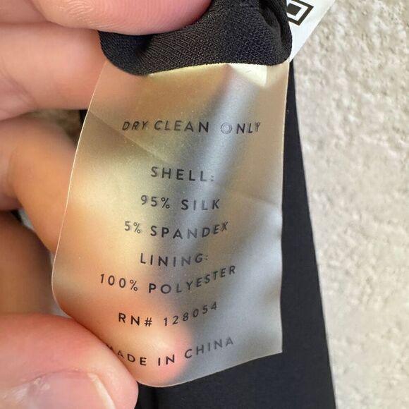 AYR Black Niche Silk Maxi Dress with Belt Size Medium Spaghetti Strap V-Neck - Picture 8 of 15